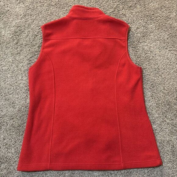 Eddie Bauer Women L Polartec Fleece Vest Red Full Zip Outdoor Hiking Gorpcore - Picture 8 of 8